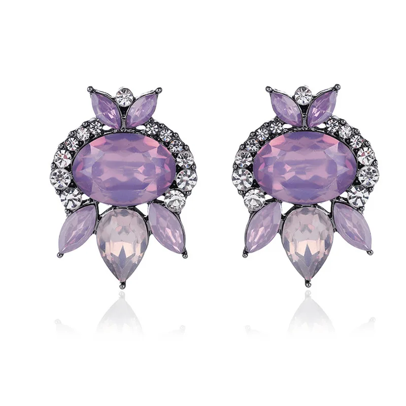 Модные серьги-гвоздики LUBOV с кристаллами и камнями милые Эффектные серьги для