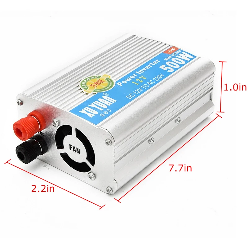 Автомобильный инвертор DC 12/24V на AC 220/110V 500W автомобильное зарядное устройство