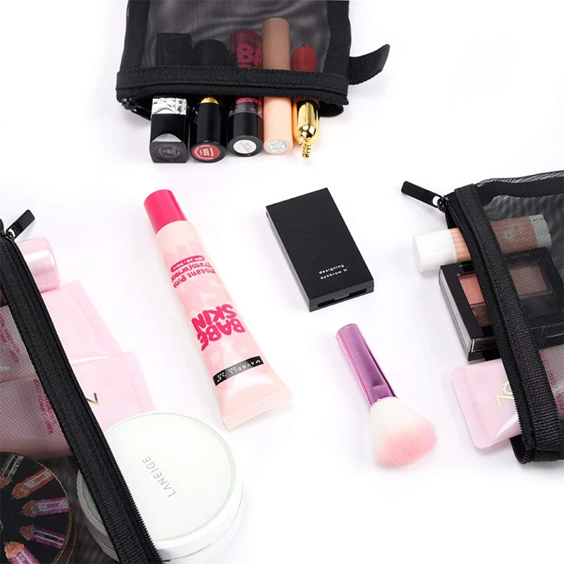 Сетчатые сумки на молнии упаковка из 3 (S/M/L) косметический Органайзер для