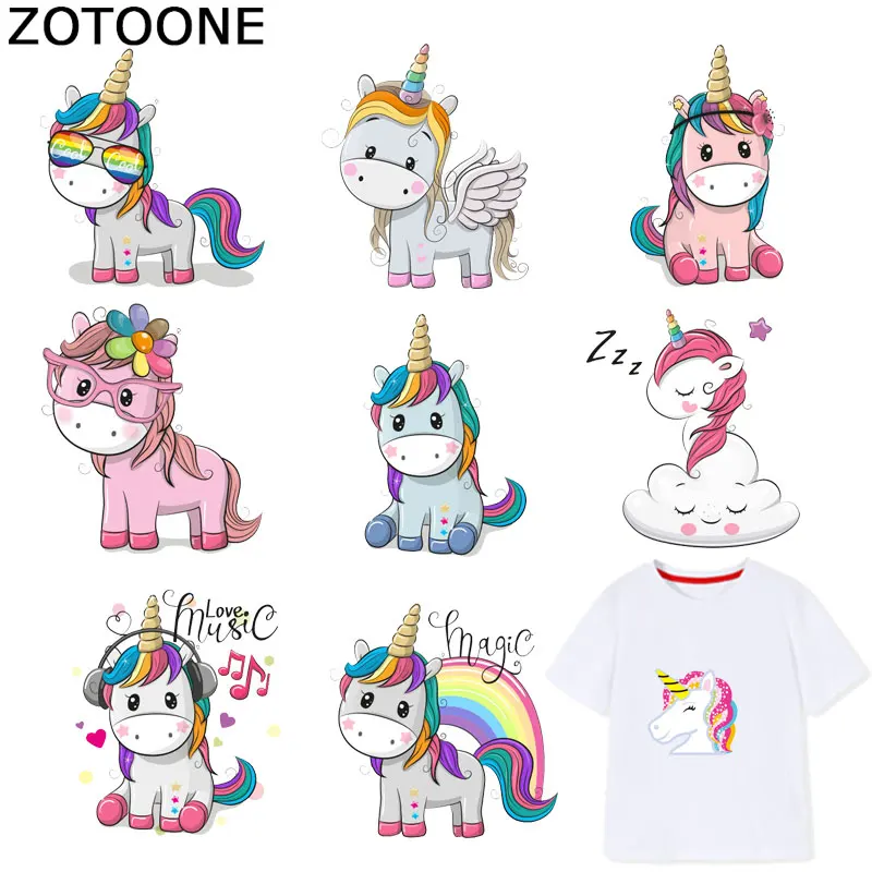 

ZOTOONE Unicorn Patches Stickers for Kids Iron on Transfers for Clothes T-shirt Heat Transfer Sticker DIY Accessory Appliques F1