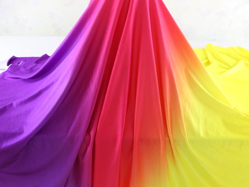 Цветная трикотажная ткань из спандекса с эффектом омбре 50 см * 148 4 способа