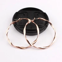 zwpon 2020 copper large twisty round circle hollow hoop earrings for women handmade gold circle earrings jewelry wholesale