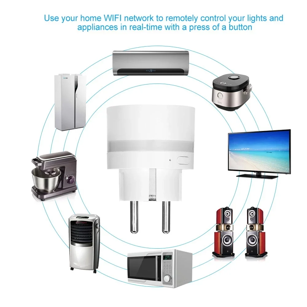 Bilikay SP10 Wifi Smart Plug With Power Monitor Wireless Socket Outlet Google Home Alexa Voice Control Led | Инструменты