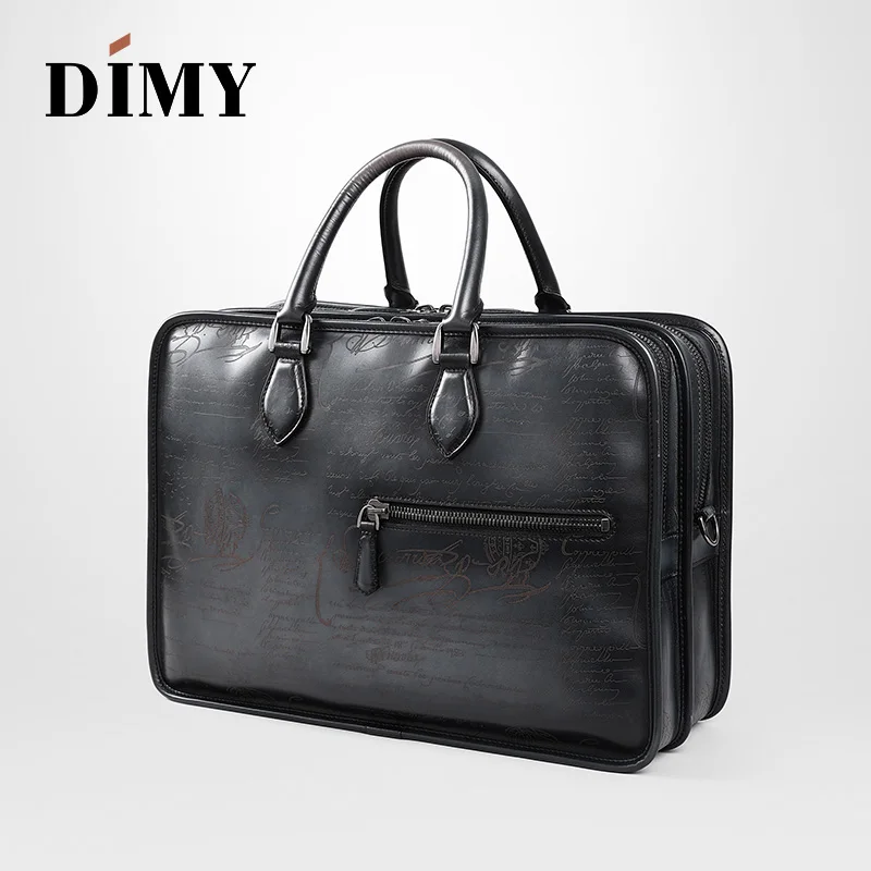 Сумка-мессенджер DIMY D9161 мужская из телячьей кожи портфель в деловом стиле саквояж
