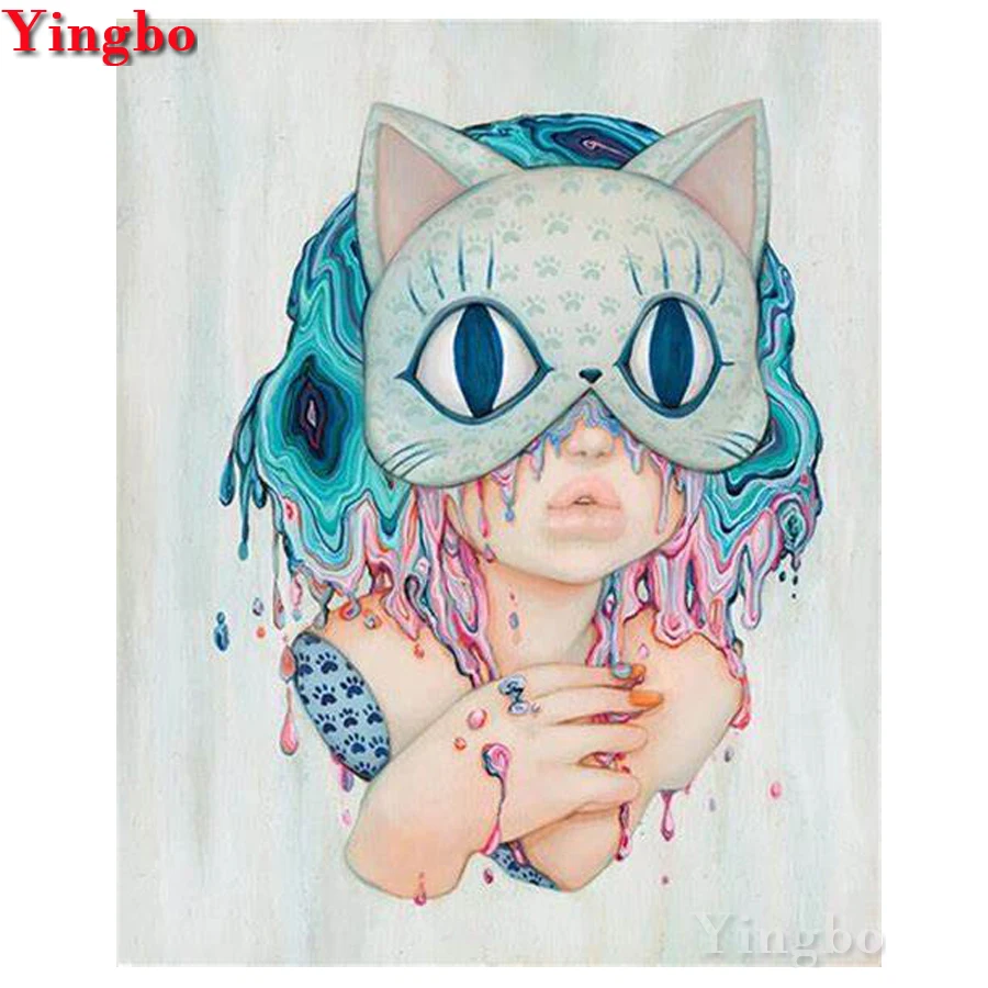 Сделай Сам Алмазная вышивка мультфильм девушка крестом 5D алмазная картина