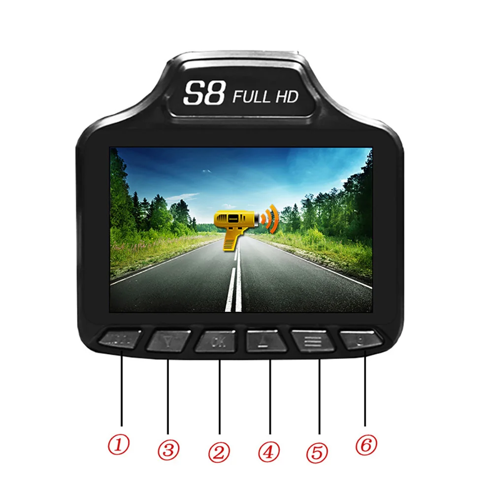 2 в 1 720P 12V HD lcd экран Автомобильный видеорегистратор камера видео регистратор радар детектор скорости