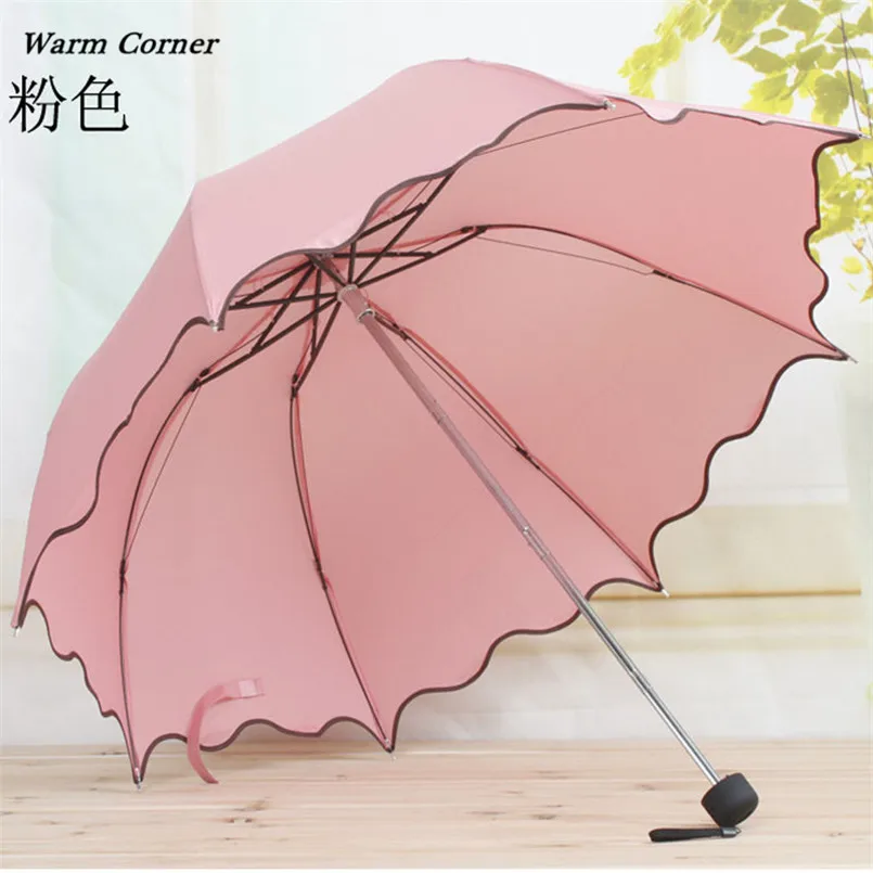 Складной зонт с оборками в виде листьев лотоса 2017 лм|parasol sun|rain umbrellasumbrella sun |