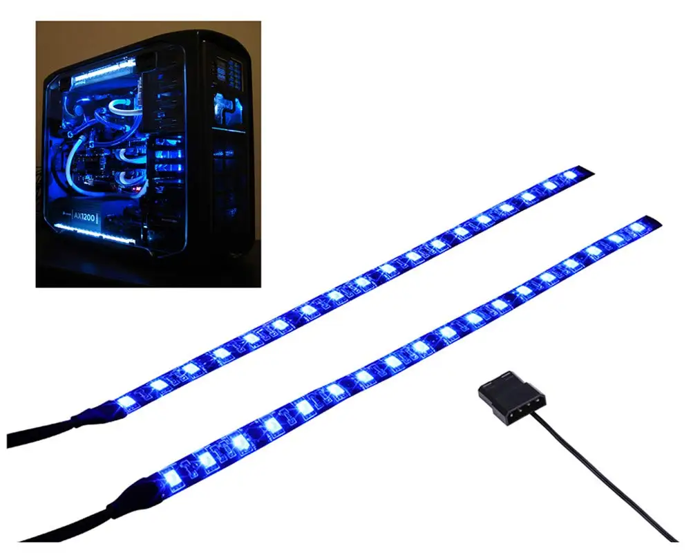 Светодиоды пк. Светодиодная полоса ARGB для корпуса компьютера. Фара светодиодная led Blue Zone Lamp (синий свет) (6pcs*3w/10-80v DC). Led line for PC Case 30sm Blue-Red.
