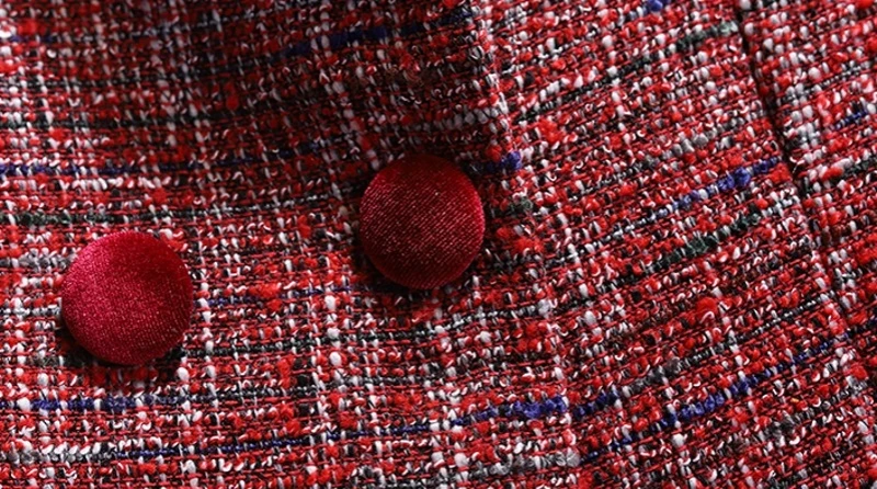 Winter Temperament Ladies Small Fragrance Velvet Dress+ Knit Coarse Woolen Jacket Two Sets Women Plaid Coats Female Ribbons