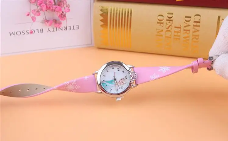 Новые relojes детские часы с рисунком из мультфиломов часы принцессы модные детские милый резиновый кожаный Горячие кварцевые часы для девочек Relogio Feminino