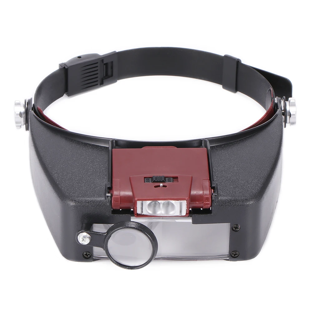 

Head Magnifying Glasses With LED Magnifier For Reading Optivisor Magnifying Glass Loupes Jewelry Watch Repair With 2 Led Lights