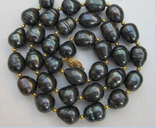 

NEW HUGE 20"11-13MM TAHITIAN GENUINE BLACK DROP PEARL pendant NECKLACE