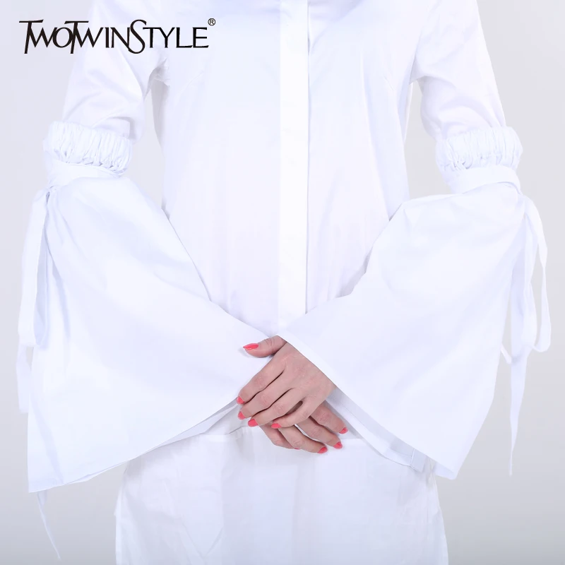 TWOTWINSTYLE 2019 Женская повязка на шнуровке с расклешенными рукавами и манжетами