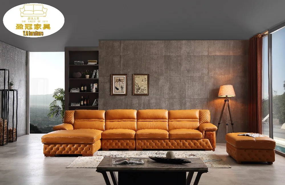 2018 Новая акция современный секционный диван натуральная кожа Beanbag Muebles De Sala