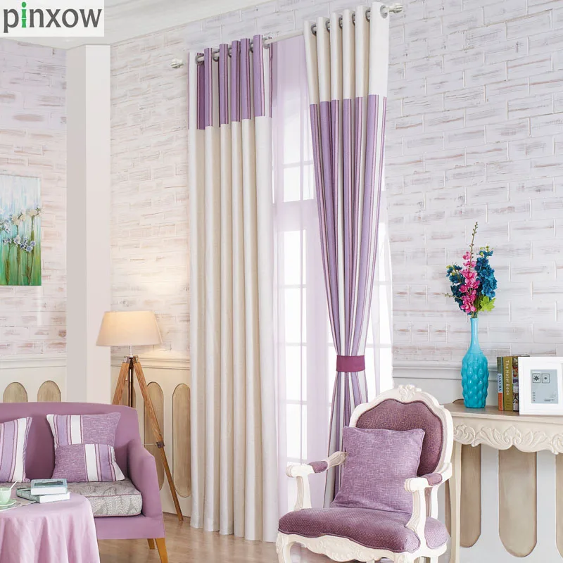 Роскошные шотландские шторы для гостиная фиолетовый толстые спальня