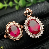kjjeaxcmy boutique jewels 925 pure silver inlaid red pendant jade pendant pendant ring 2 sets of gold