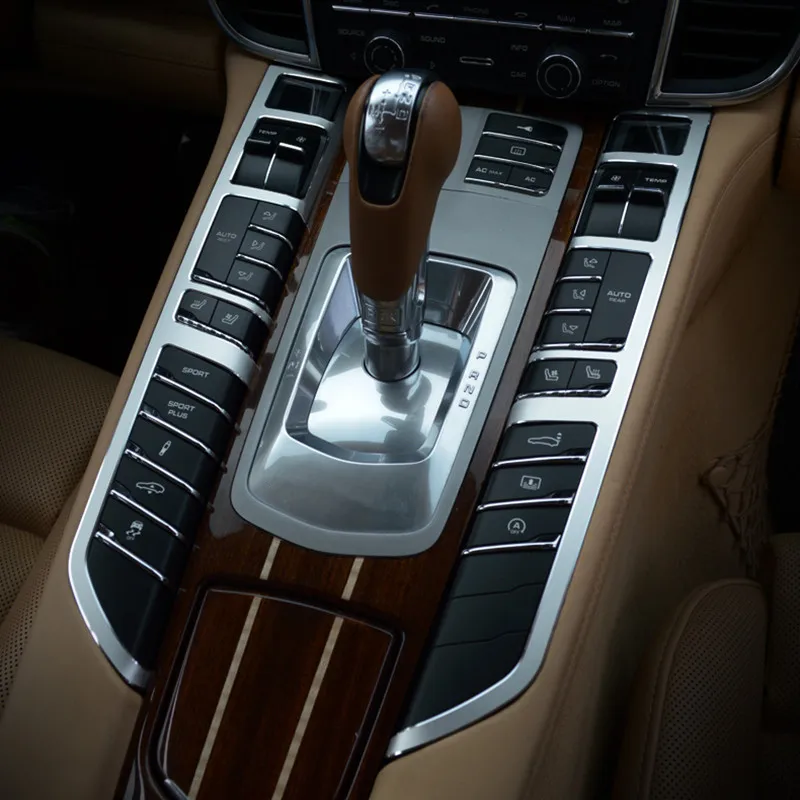 

Interior Center Control Gear Shift Panel Button Decorative Trim Strips For Porsche Panamera 2010-16 Car Styling Aluminium Alloy