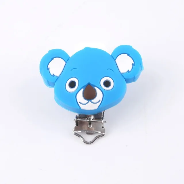 Пищевая силиконовая Милая Мини-пустышка Koala, зажим для пустышки, силиконовая прорезыватель, аксессуары, ниппель для клипа, сделай сам, для пустышки, цепочка, детские товары - Цвет: blue