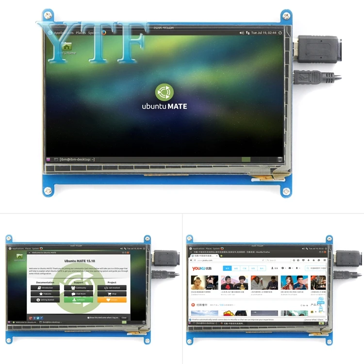 7 дюймовый ЖК монитор Raspberry Pi 4B 2 3 B Plus 800X480|pi 2|pi 3pi raspberry |