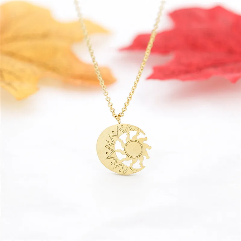 Wiccan Jewelry лунные ожерелья розовое золото фотосессия Женская татуировка из