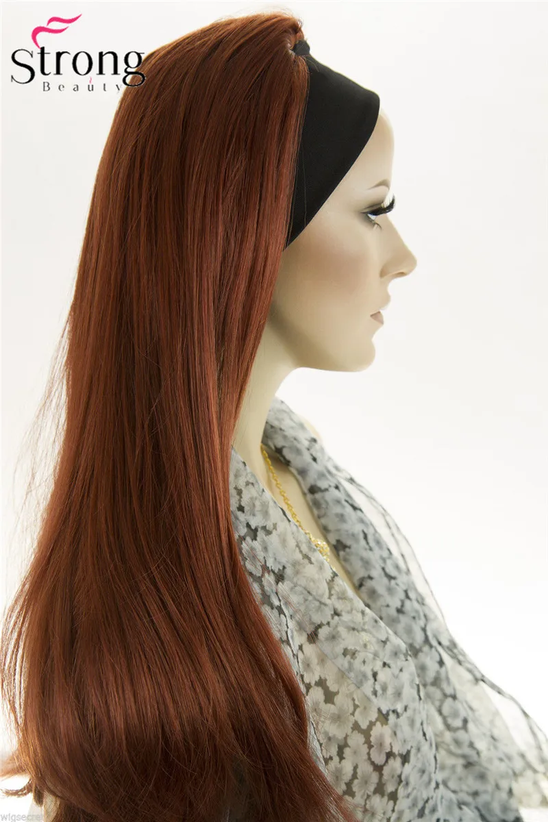 StrongBeauty 22 "длинный прямой медный красный синтетический парик с головной