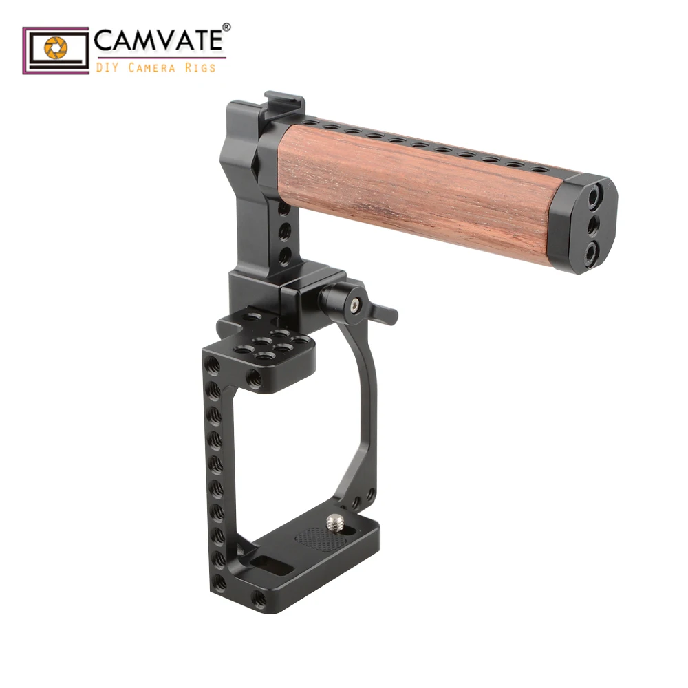 Камера CAMVATE с быстросъемной деревянной ручкой для Sony A6000/ A6300/ A6400/ A6500/ A6600/Canon Powershot