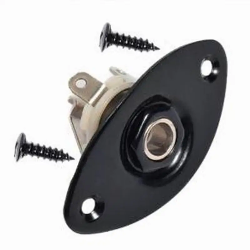 1 pc elektrische gitarre bass jack buchse ausgang eingang jack abdeckung platte mit 2 montage schrauben gitarre zubehör free global shipping