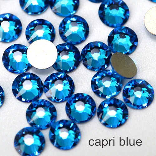 capri blue Все цвета SS30 Стразы без горячей фиксации 2088 граней 8 больших 8 маленьких железных на горячей фиксации Стразы для дизайна мотивов E7046 - Цвет: capri blue