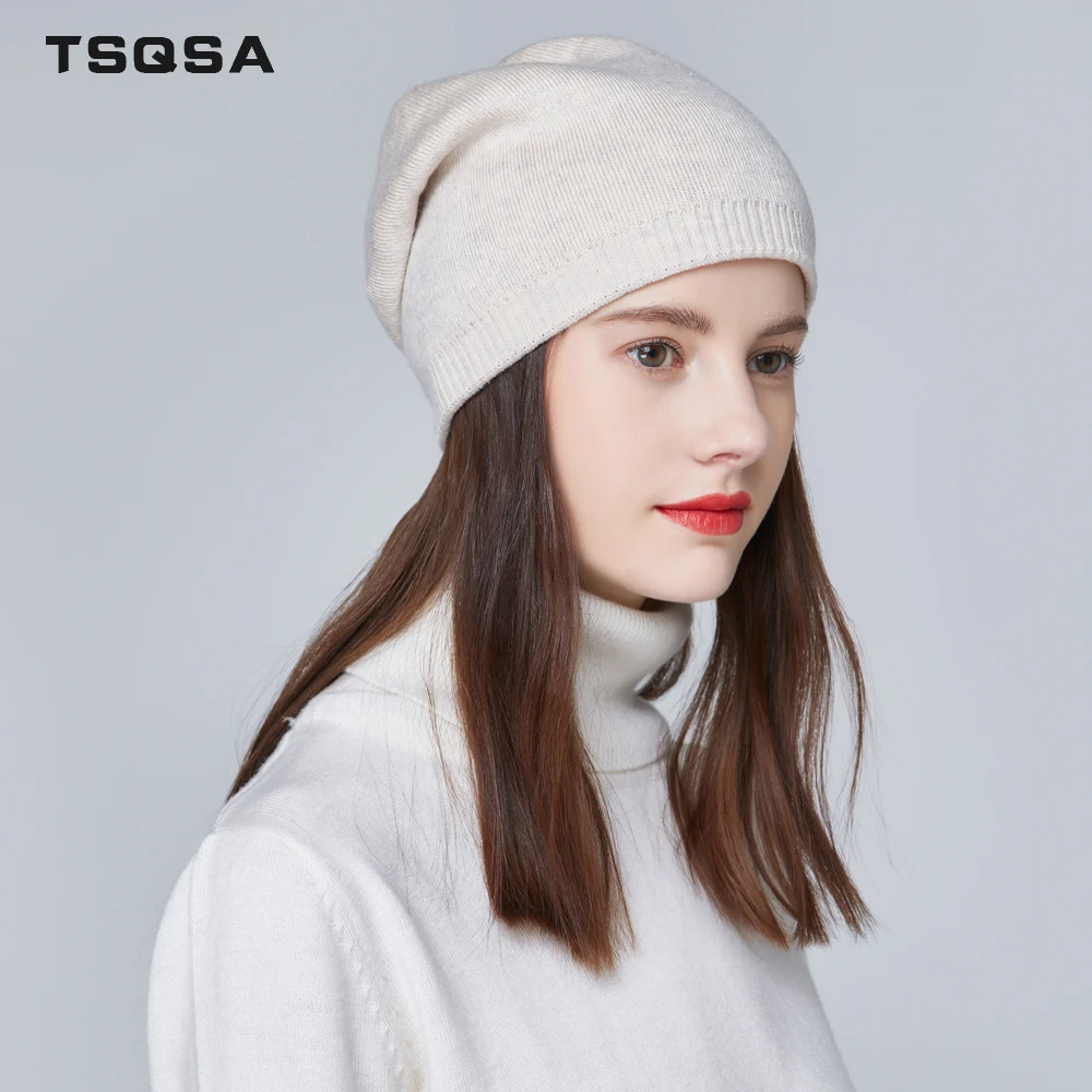 TSQSA 2019 Новая Зимняя Шапка Для Женщин Шапки Шерстяные Вязаные Модные Шапочки С