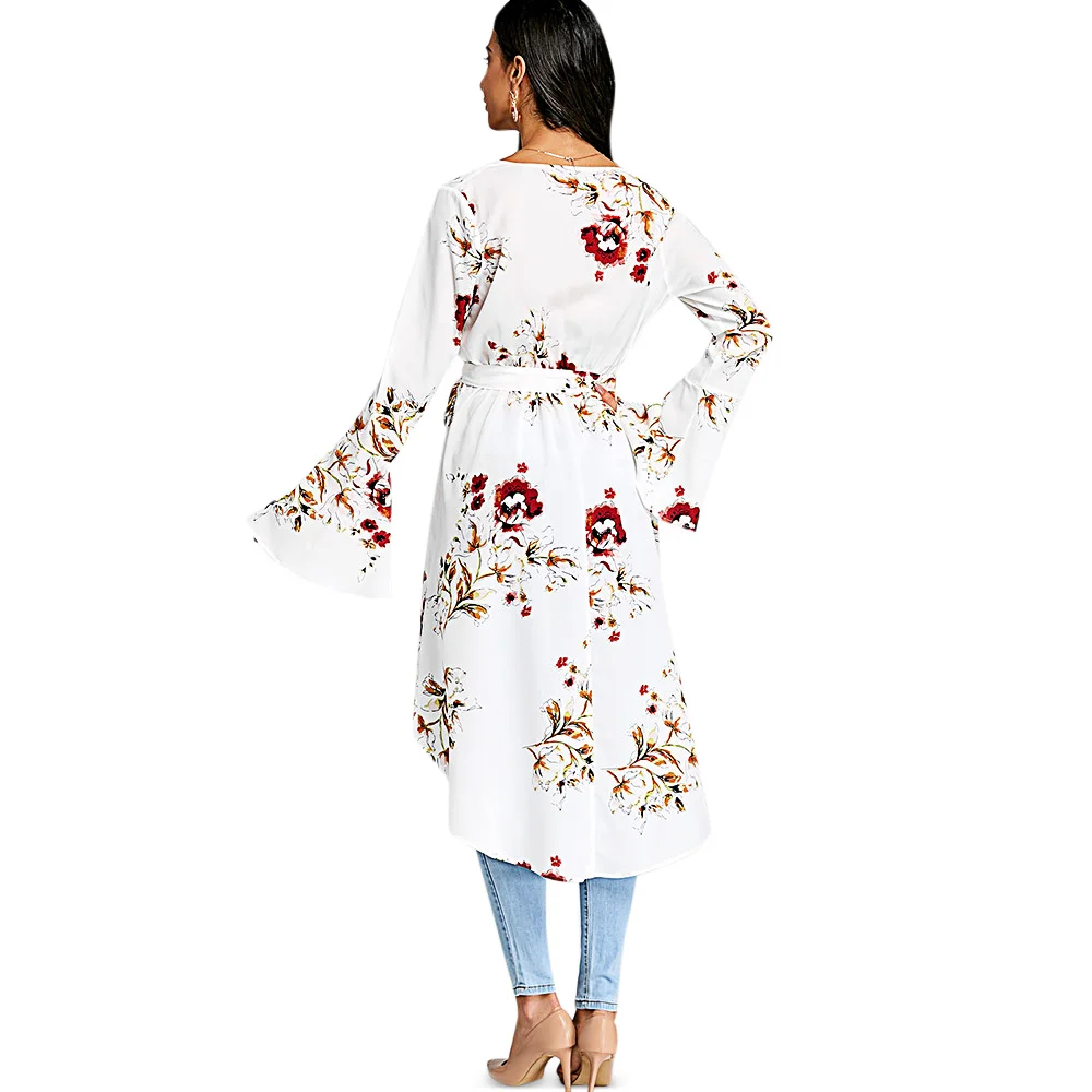 Женская блузка с длинным рукавом VESTLINDA Повседневная Блузка глубоким вырезом и