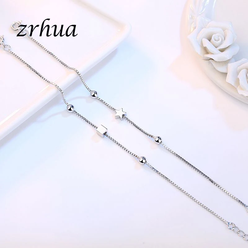 ZRHUA 925 Stelring серебряные браслеты для женщин лаконичный чокер браслет Модный