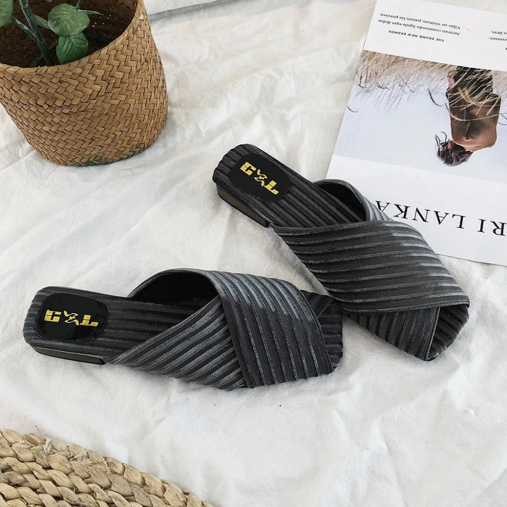 Модные женские шлепанцы с открытым носком женская обувь для мам трендовые