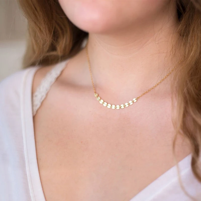 

Coins Necklace Handmade Disk Pendants Gold Wrap Long Necklace Bohemian Jewelry Collier Femme Boho Chocker