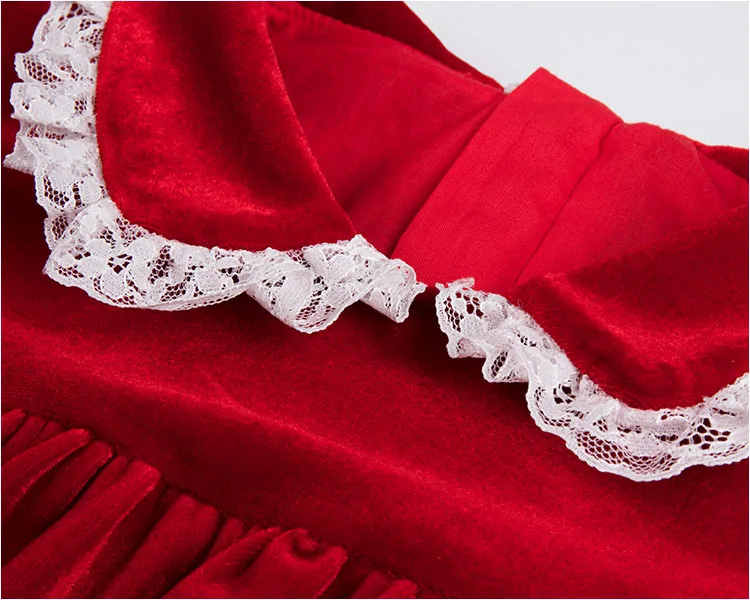 2019 весенне-Летнее Детское кружевное красное однотонное платье для девочек