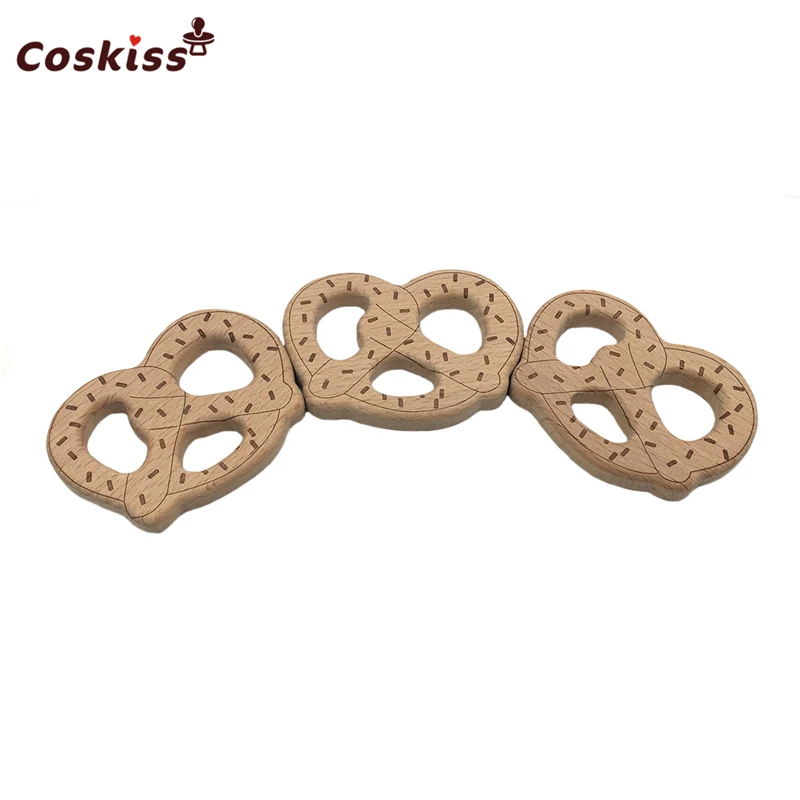 Деревянная хлебная палочка деревянный Прорезыватель для зубов pretzels Жевательная подвеска-прорезыватель для ожерелья/браслета игрушка для кормления детский зал для игр