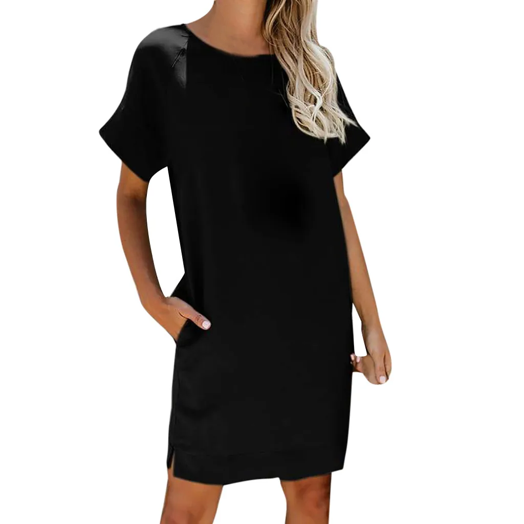 Vestidos De Fiesta Багги Sukienka Vestiti Donna Женская мода Elbise короткий рукав o образный вырез