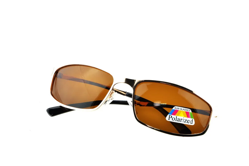 Маленькие прямоугольные золотые Мужские поляризационные солнцезащитные очки