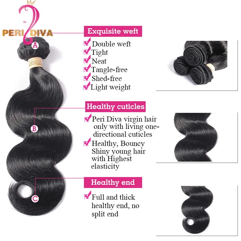 4 Шт. Необработанные Бразильские Волосы Девственницы Объемная Волна 7А Ткать