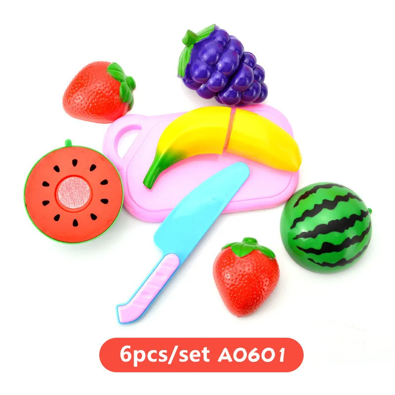 6pcs Fruit 8 шт./компл. детей Кухня ролевые игры, игрушки для резки фруктов и овощей, Пособия по кулинарии миниатюры еды играть, обучающая игрушка для детей, для девочек - Цвет: 6pcs Fruit