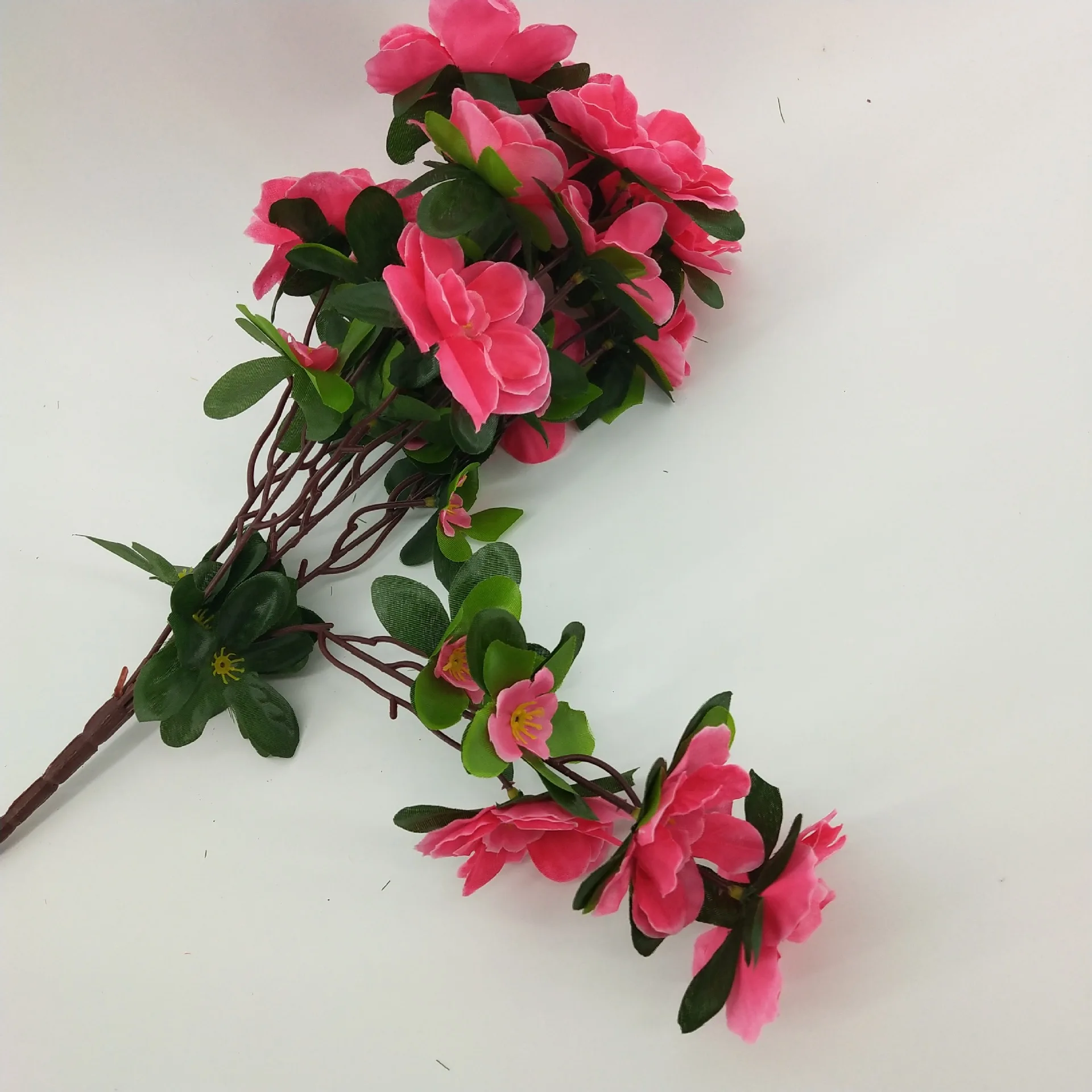 Искусственный Рододендрон цветы Azalea бонсай Шелковый пластиковый цветок для
