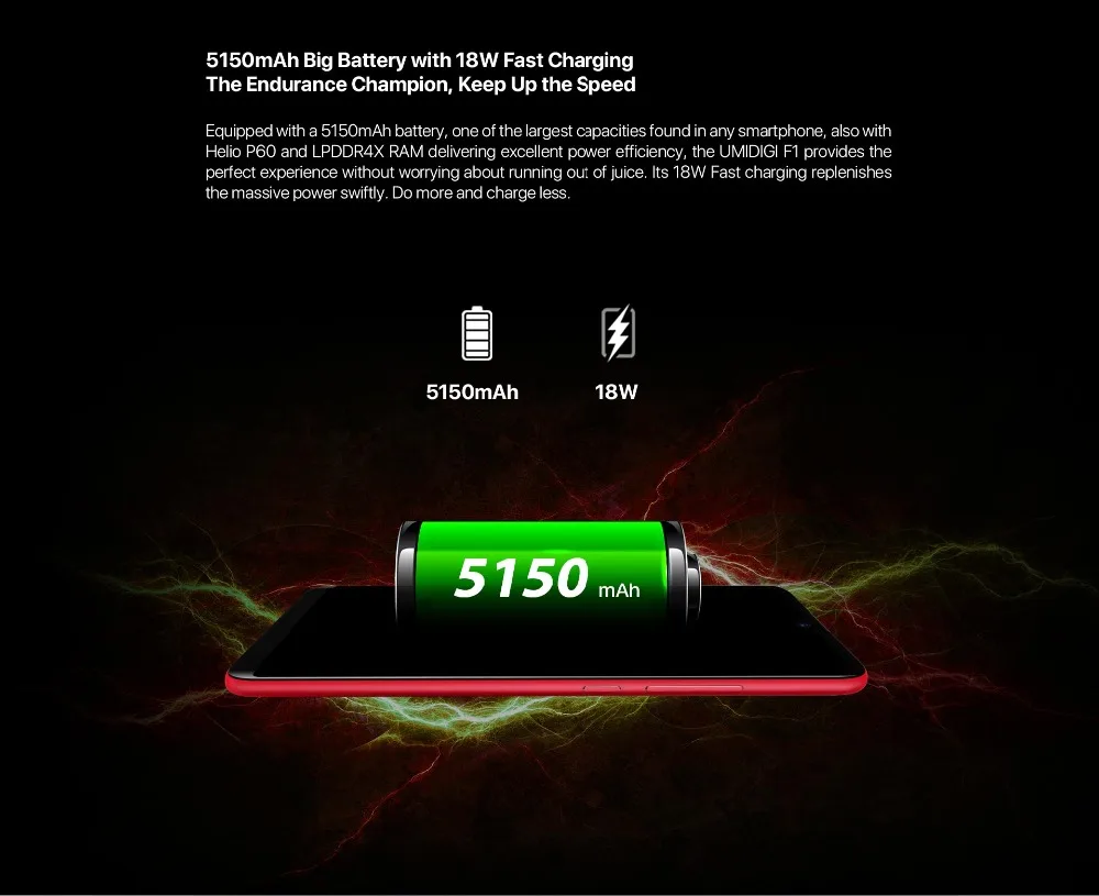 UMIDIGI F1 6,3 ''FHD+ Android 9,0 мобильный телефон 4 ГБ 128 ГБ Helio P60 Восьмиядерный сканер отпечатков пальцев NFC FCC Dual SIM 16 МП смартфон