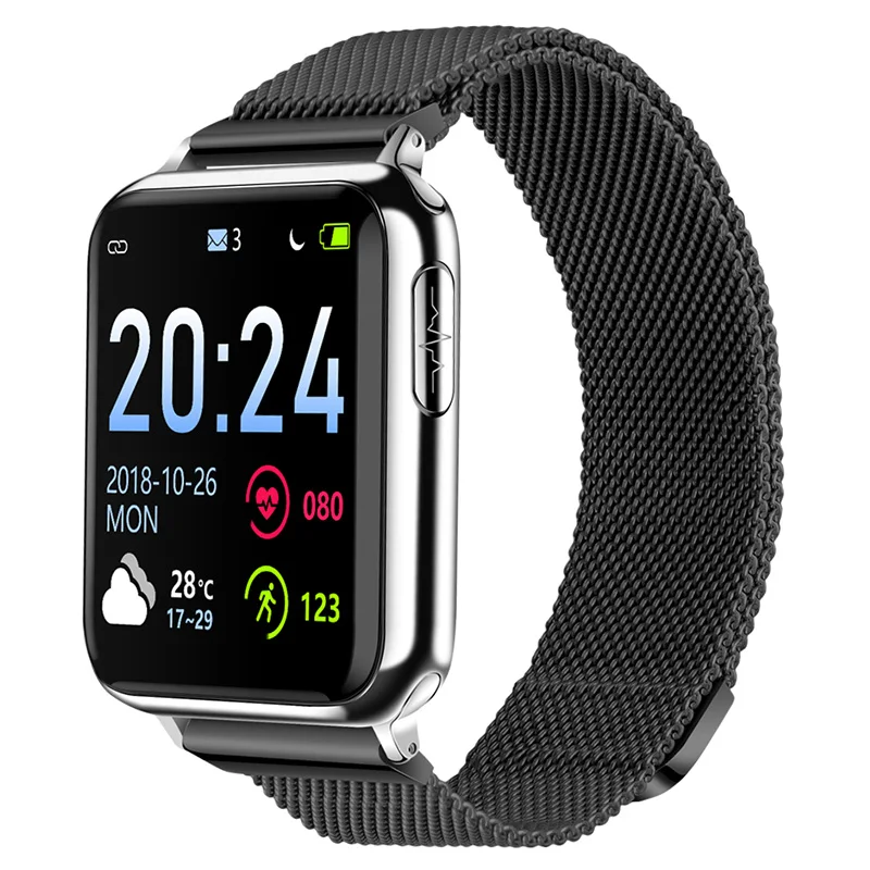Silver Black steel WATCH5 умные часы Bluetooth часы для измерения артериального давления пульсометр PPG ЭКГ часы Шагомер активности фитнес трекер здоровье умные часы - Цвет: Silver Black steel