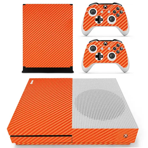 Углеродного волокна кожи Стикеры наклейка для Microsoft Xbox One S консоли и 2 контроллеры для Xbox One тонкий кожи Стикеры - Цвет: YS-xboxoneS-0003