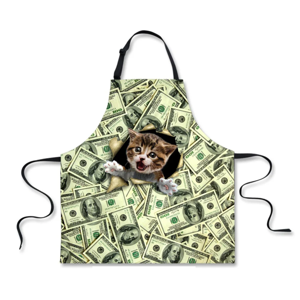 FORUDESIGNS супер крутой фартук с принтом доллар Кот фартуки для женщин без рукавов