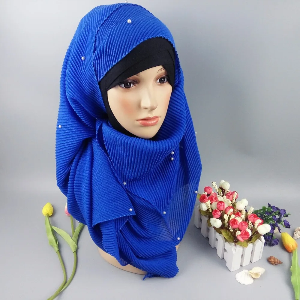 

Женский шарф из вискозы, с жемчугом, 10 шт./лот