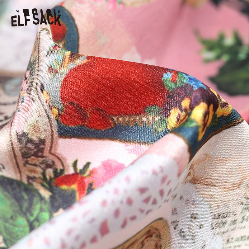 Женская повседневная шифоновая рубашка ELF SACK блуза с цветочным принтом в офисном