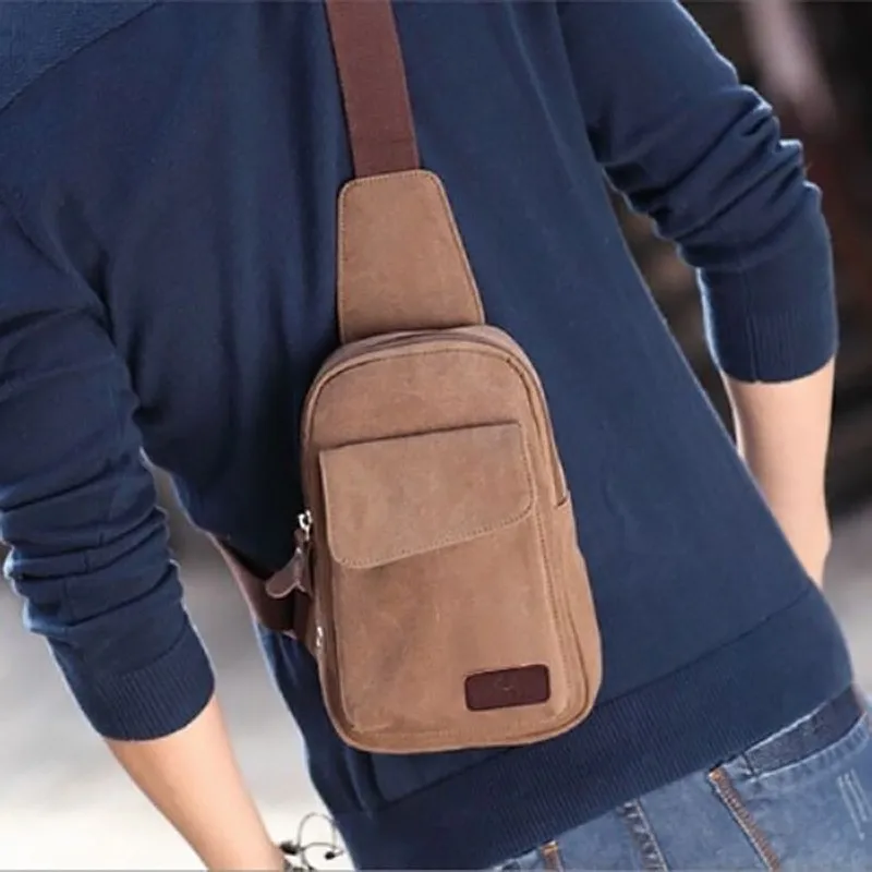 Hot 2019 Men Casual Small Canvas Vintage Shoulder Bags Chest Crossbody Bicycle Bag Travel Messenger For Male bolsas X0010 |