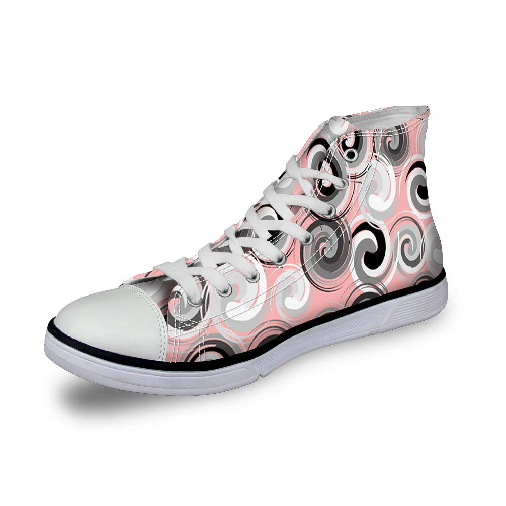 Индивидуальные женские кроссовки черные синий Пейсли Объёмный рисунок (3D-принт)