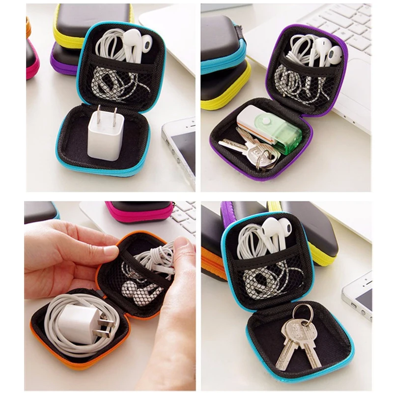 Мини-молния Жесткий наушники чехол USB Кабельный организатор Наушники из