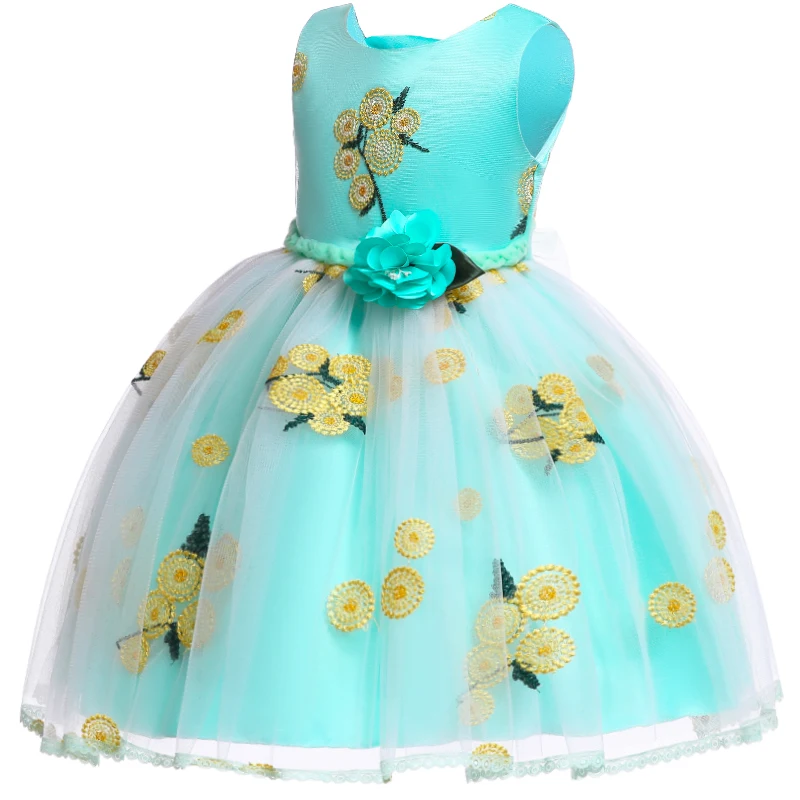 Girls Tulle Flower Princess Tutu Dress Baby Bridesmaid Girl Wedding Ball Gown Kids Prom Party Dresses vestidos | Детская одежда и